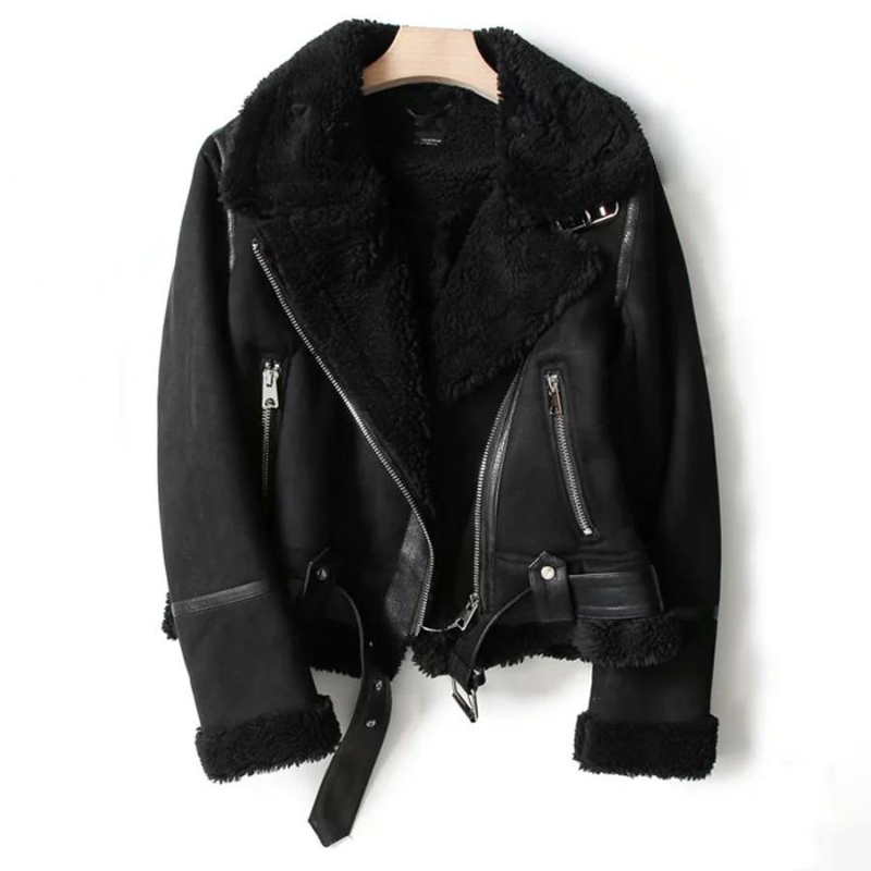 Sofía - Women's aviator-style jacket with sheepskin lining