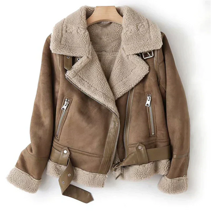 Sofía - Women's aviator-style jacket with sheepskin lining