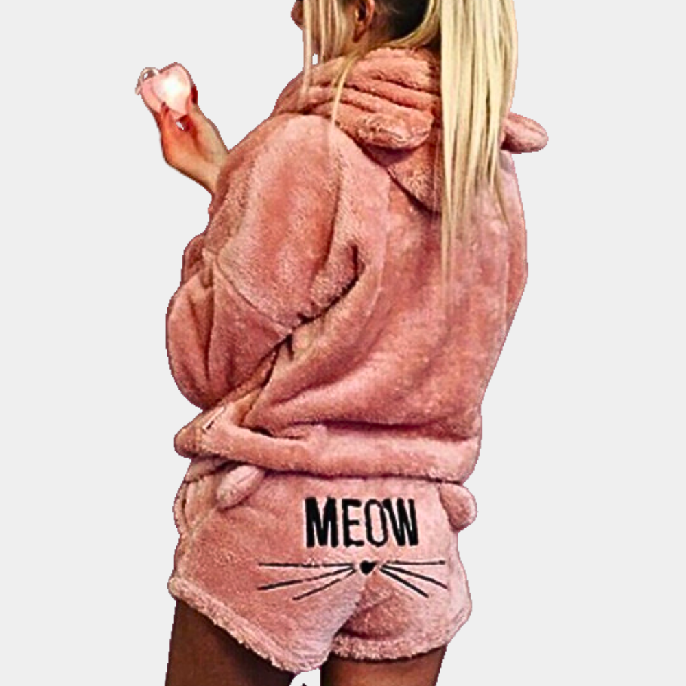 Velina Moda | Fleece Lounge Pajama Set Women with Hood