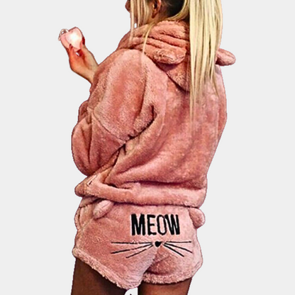 Velina Moda | Fleece Lounge Pajama Set Women with Hood