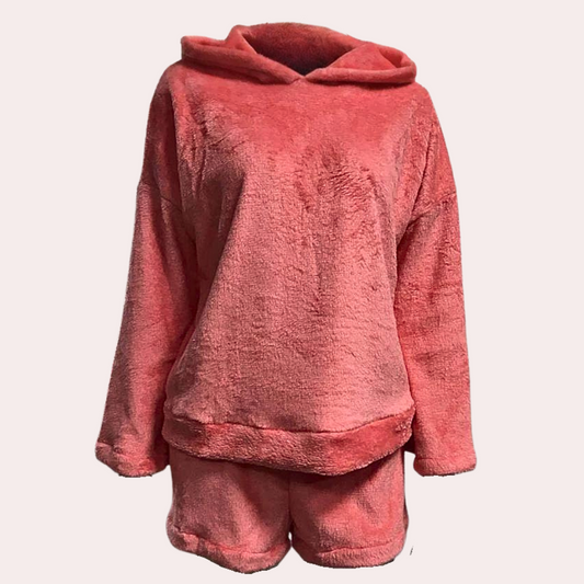Velina Moda | Fleece Lounge Pajama Set Women with Hood