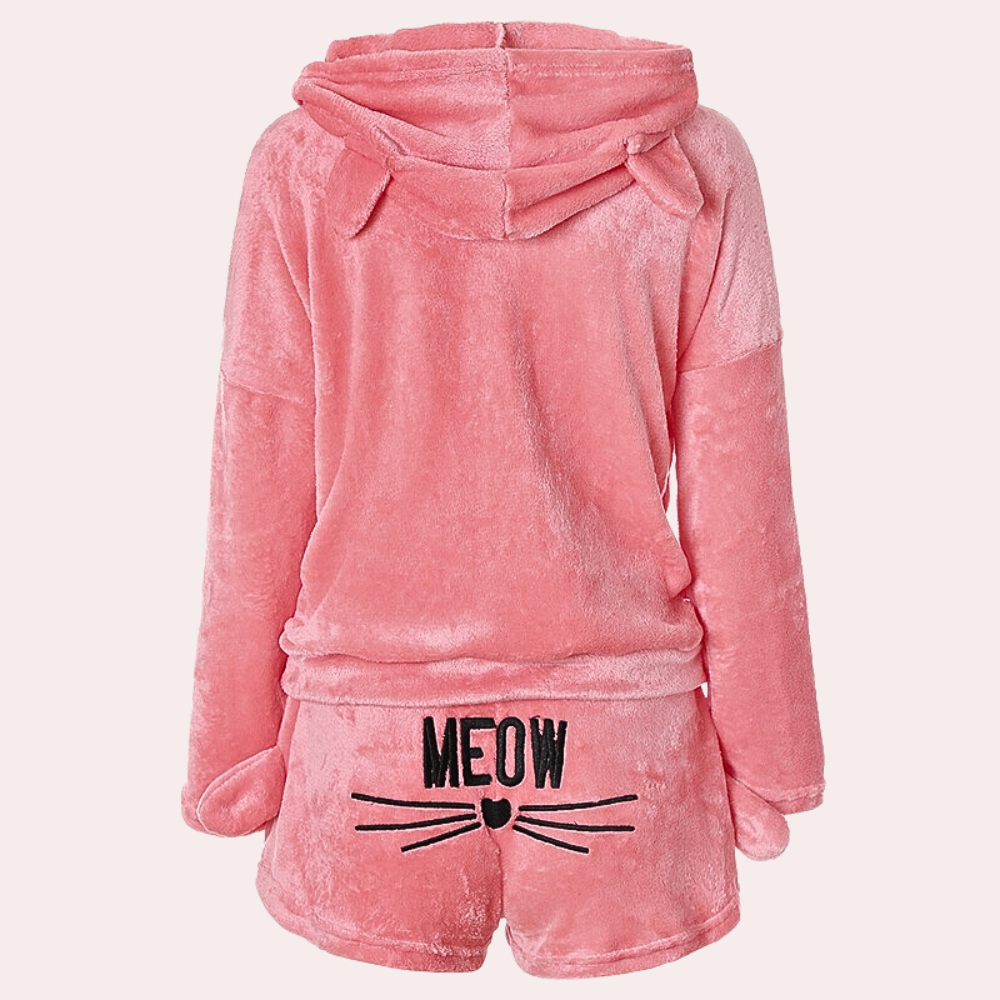 Velina Moda | Fleece Lounge Pajama Set Women with Hood