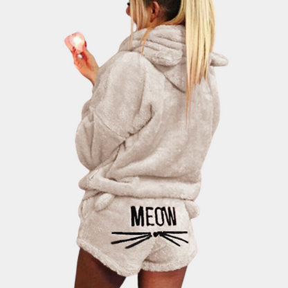 Velina Moda | Fleece Lounge Pajama Set Women with Hood