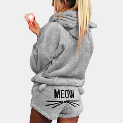 Velina Moda | Fleece Lounge Pajama Set Women with Hood
