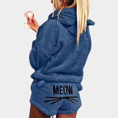 Velina Moda | Fleece Lounge Pajama Set Women with Hood
