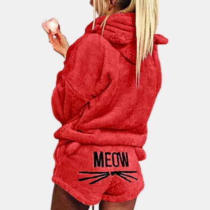 Velina Moda | Fleece Lounge Pajama Set Women with Hood