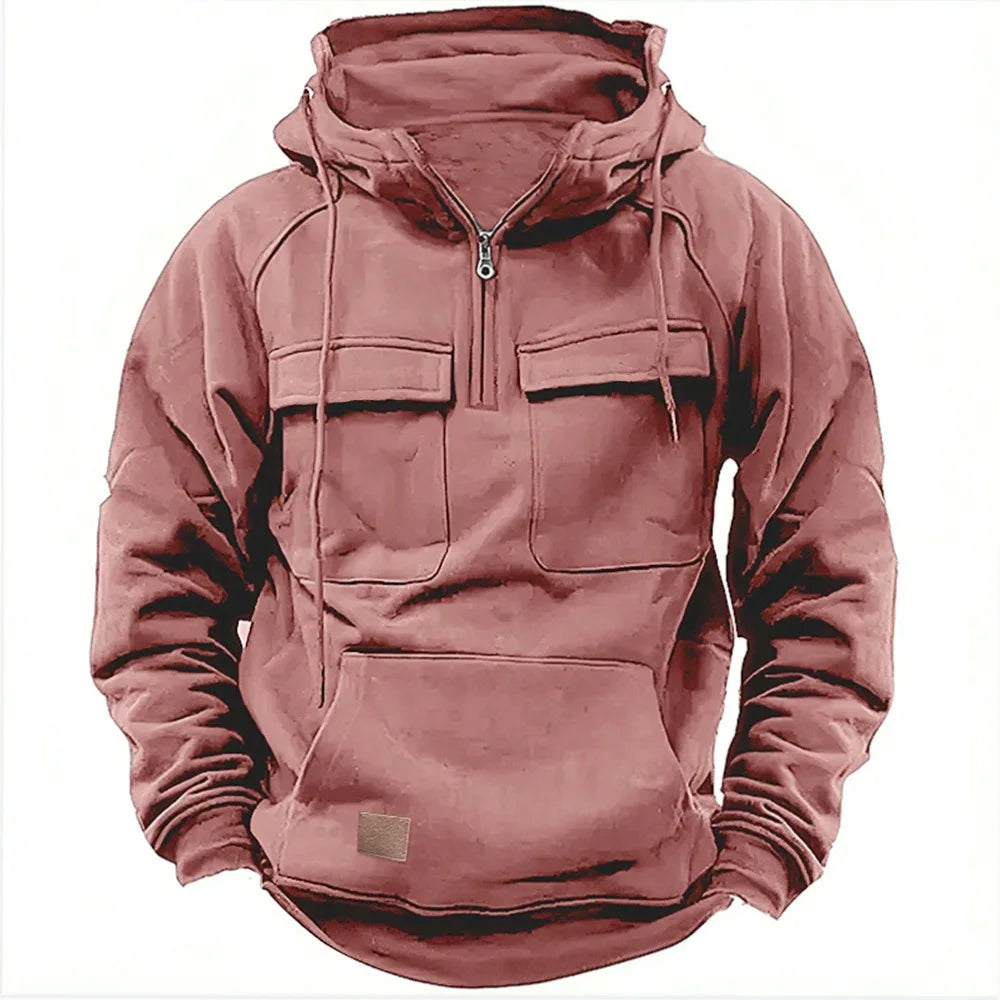 Velina Moda | Hoodie - Comfortable & warm pullover with hood, zipper and practical pockets