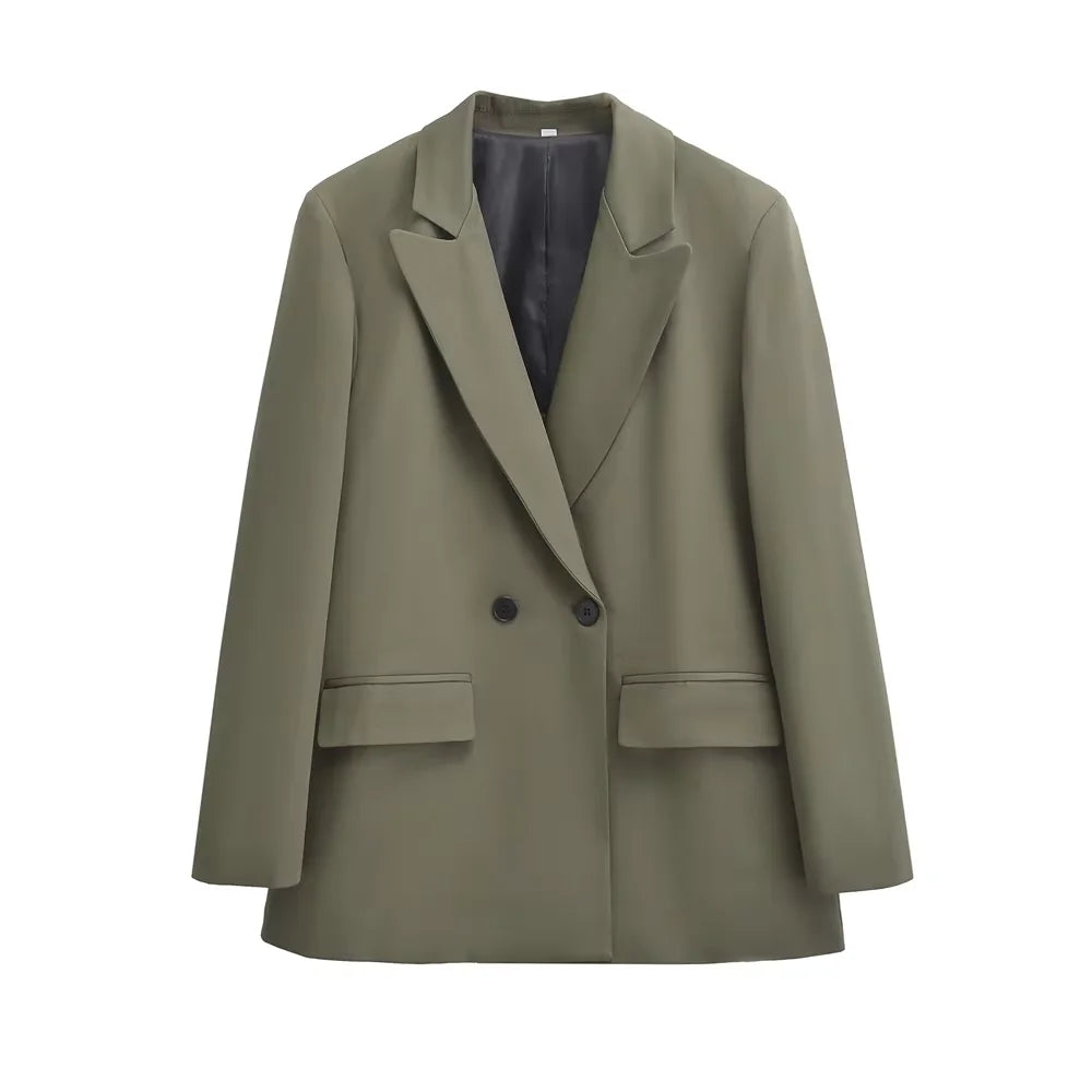 Velina Moda | Women's Blazer - Structured With Double Button Closure