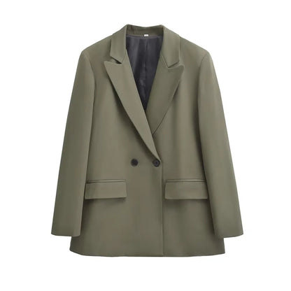 Velina Moda | Women's Blazer - Structured With Double Button Closure