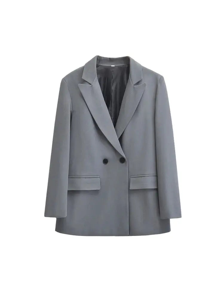 Velina Moda | Women's Blazer - Structured With Double Button Closure