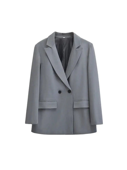 Velina Moda | Women's Blazer - Structured With Double Button Closure