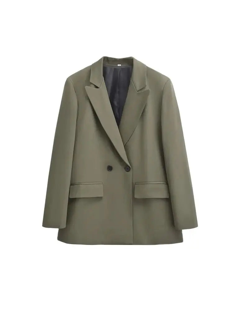 Velina Moda | Women's Blazer - Structured With Double Button Closure