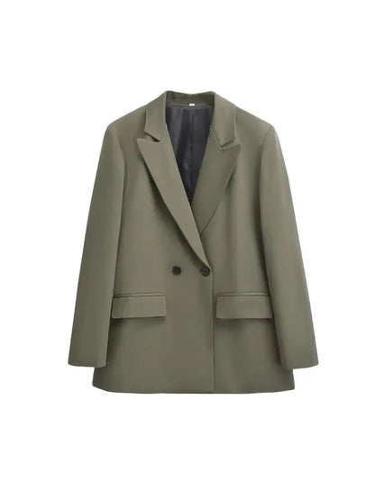 Velina Moda | Women's Blazer - Structured With Double Button Closure