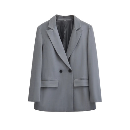 Velina Moda | Women's Blazer - Structured With Double Button Closure