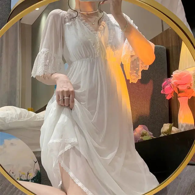 Elegant evening dress with V-neckline