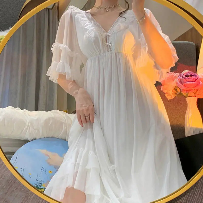 Elegant evening dress with V-neckline