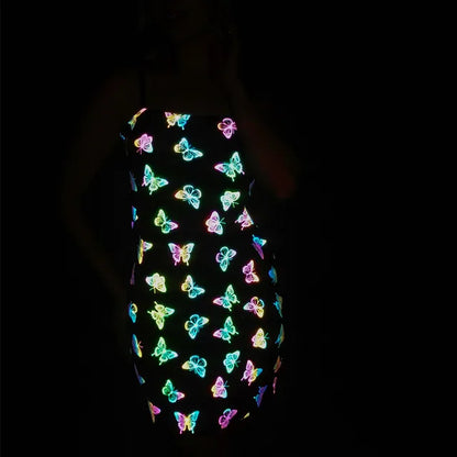 Shiny party dress with phosphorescent effect