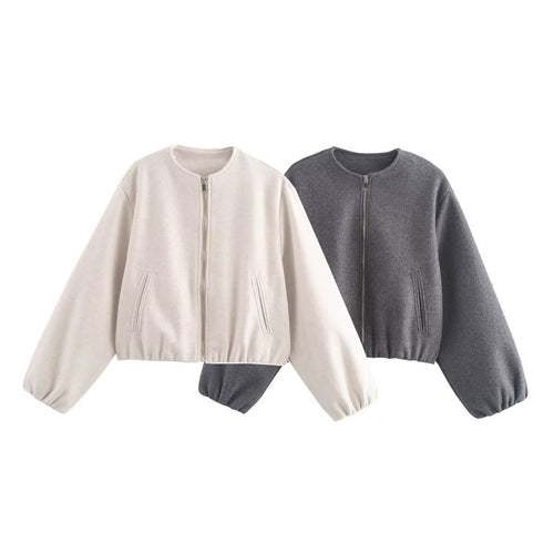 Women's comfortable and stylish bomber jacket with high collar and side pockets Velina Moda