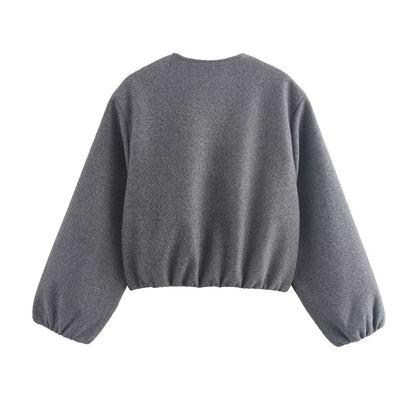 Women's comfortable and stylish bomber jacket with high collar and side pockets Velina Moda