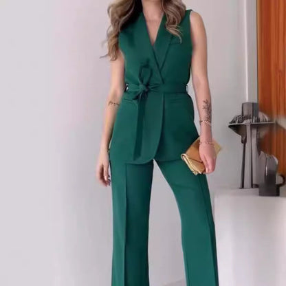 Elvira - Belted pants without sleeves