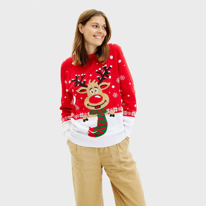 Velina Moda | Rudolf's Christmas Sweater Red Women's