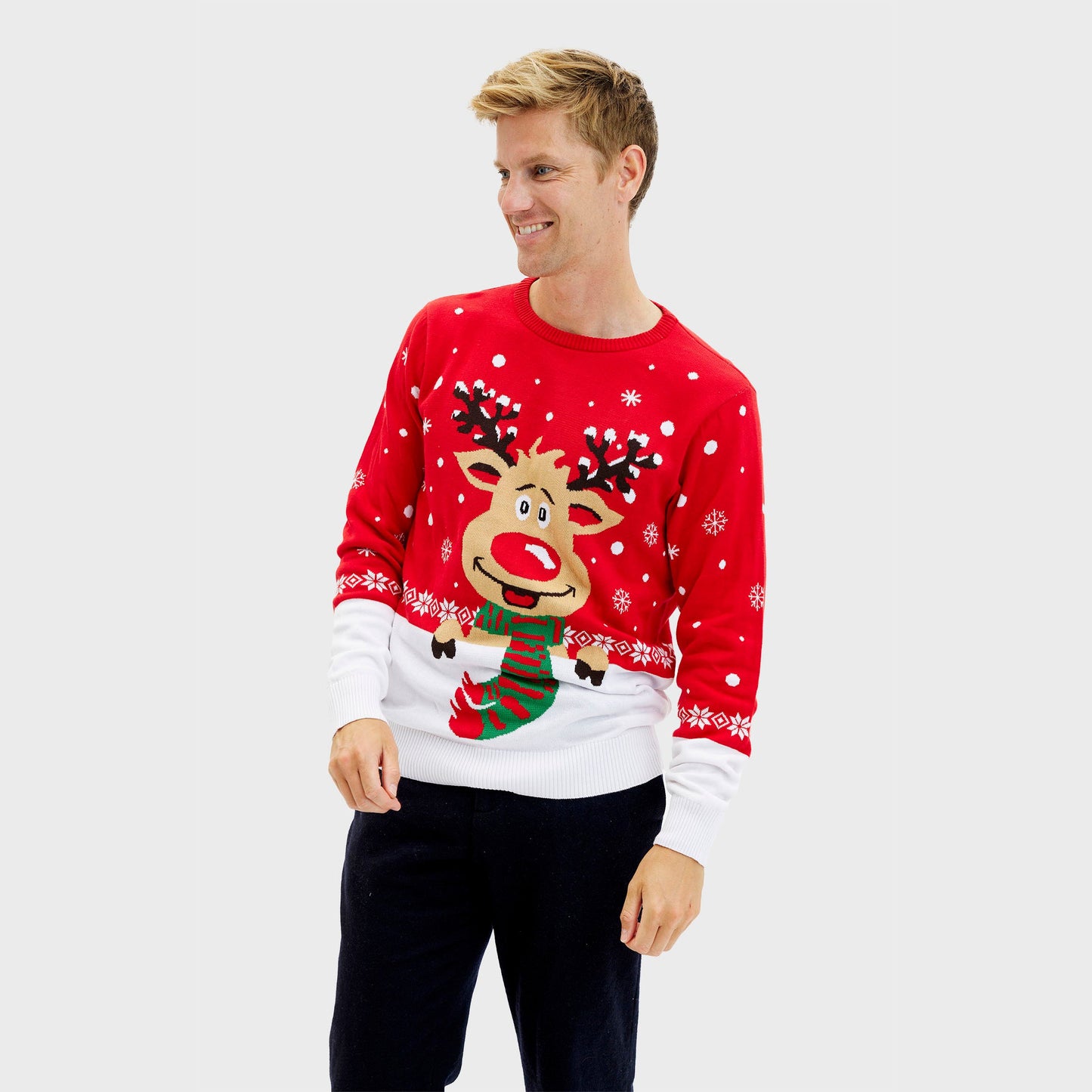 Velina Moda | Rudolf's Christmas Sweater Red Men's