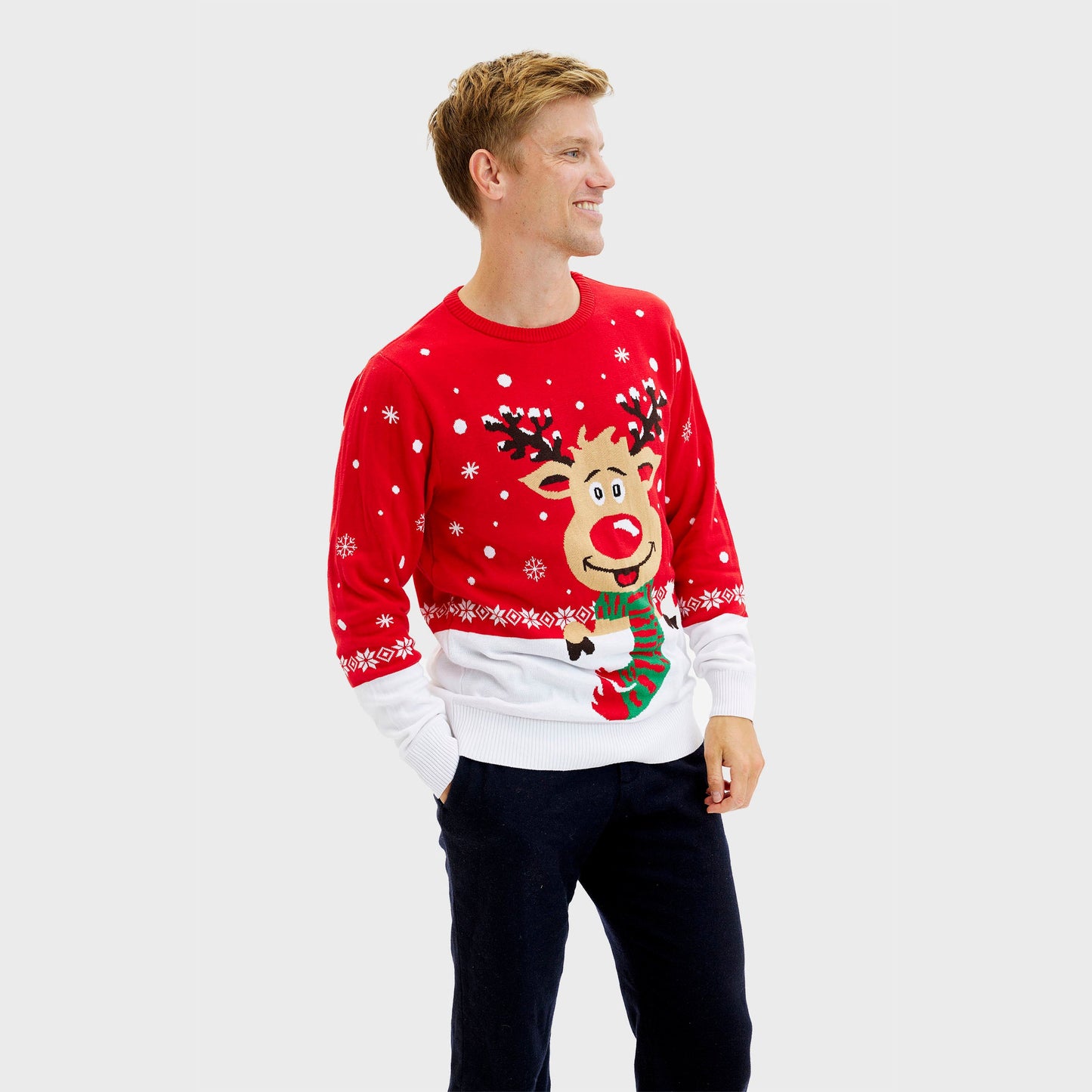 Velina Moda | Rudolf's Christmas Sweater Red Men's