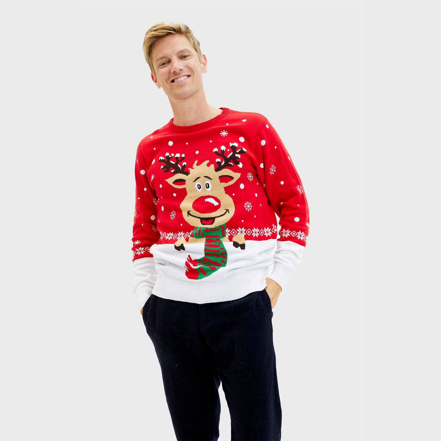 Velina Moda | Rudolf's Christmas Sweater Red Men's