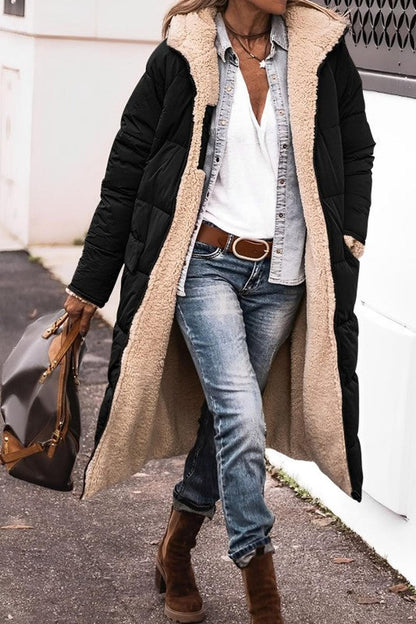 Velina Moda | Long Women's Coat Winter - Teddy Lining