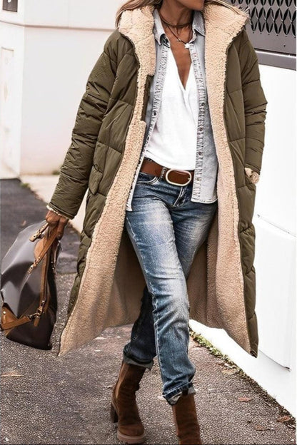Velina Moda | Long Women's Coat Winter - Teddy Lining