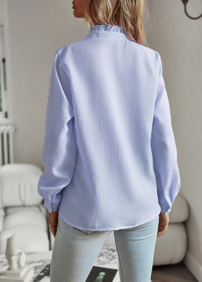 Fashion blouse with long sleeves and stripe pattern
