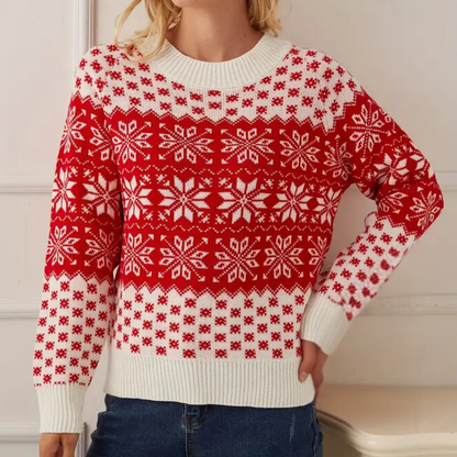 Velina Moda | Knitted Christmas Sweater Women Snowflake Design