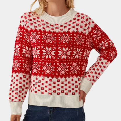 Velina Moda | Knitted Christmas Sweater Women Snowflake Design