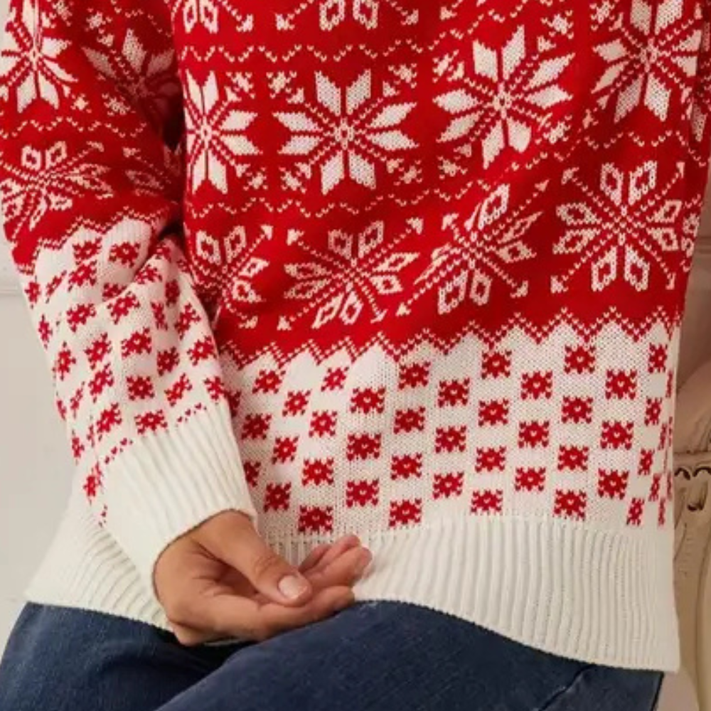 Velina Moda | Knitted Christmas Sweater Women Snowflake Design