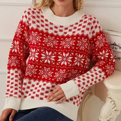 Velina Moda | Knitted Christmas Sweater Women Snowflake Design