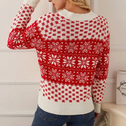Velina Moda | Knitted Christmas Sweater Women Snowflake Design