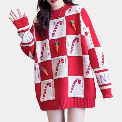 Velina Moda | Oversized Christmas Sweater Bad Christmas Sweater Women