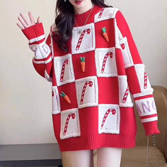 Velina Moda | Oversized Christmas Sweater Bad Christmas Sweater Women