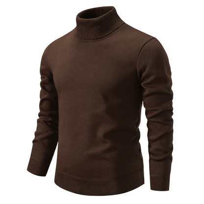Gabriel - Men's cotton knit sweater with high neck