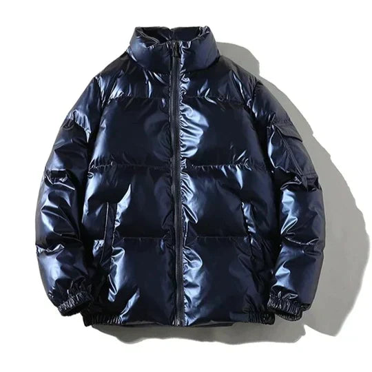 Velina Moda | Windproof metallic winter puffer jacket