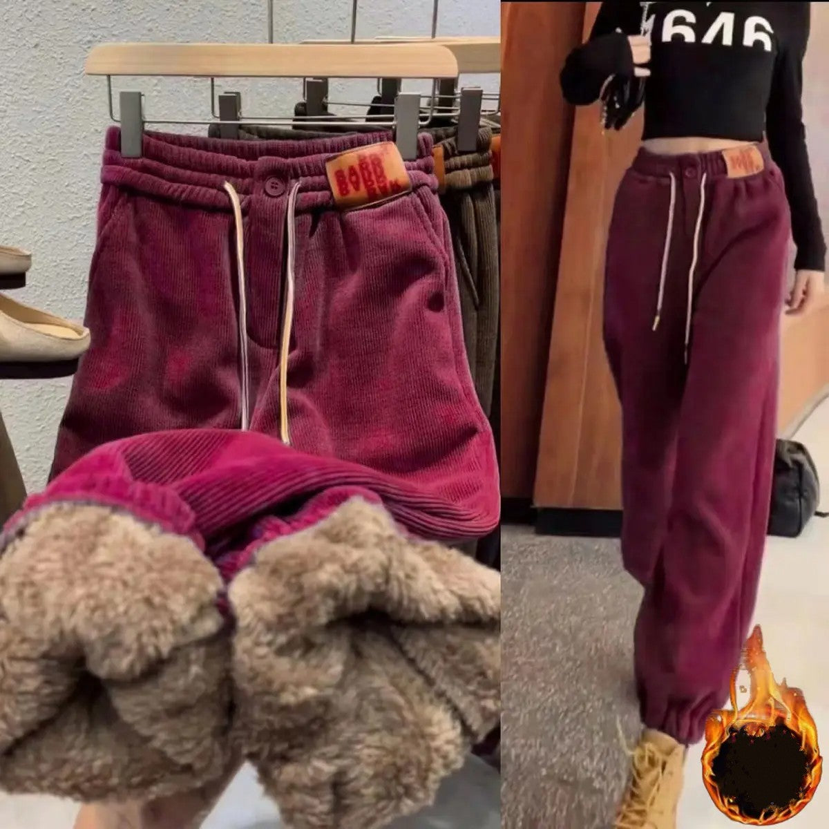 Velina Moda | Winter Jogging Pants - Warm Plush Lining & Casual Design