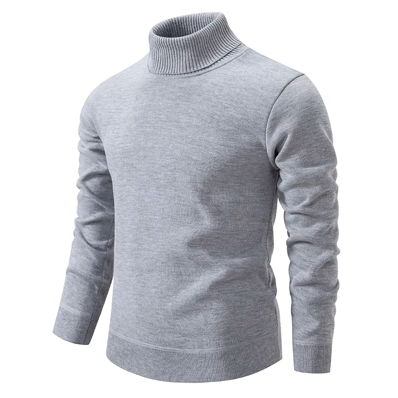 Gabriel - Men's cotton knit sweater with high neck