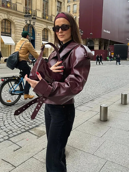 Velina Moda | Faux Leather Jacket