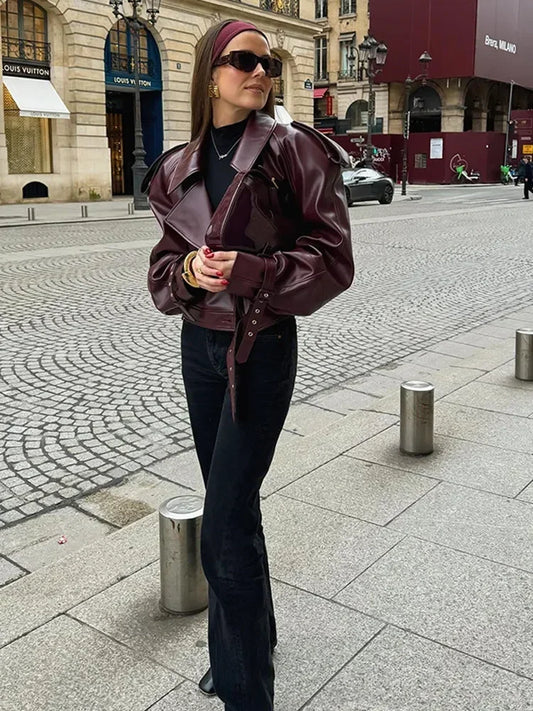 Velina Moda | Faux Leather Jacket