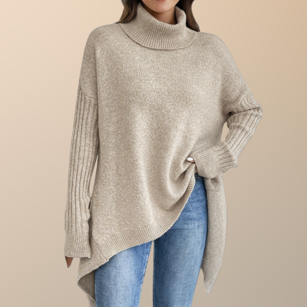 Velina Moda | Elegant Long Turtleneck Sweater for Women