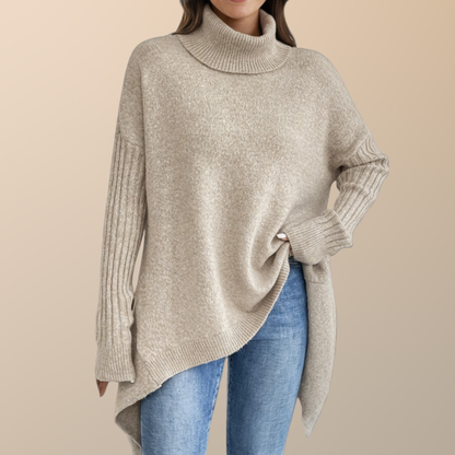 Velina Moda | Elegant Long Turtleneck Sweater for Women