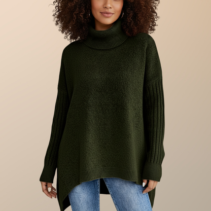 Velina Moda | Elegant Long Turtleneck Sweater for Women