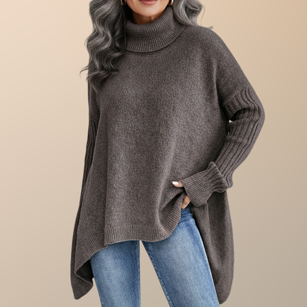 Velina Moda | Elegant Long Turtleneck Sweater for Women