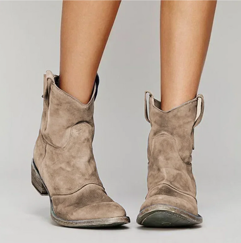 Taupe Suede Cowboy Boots