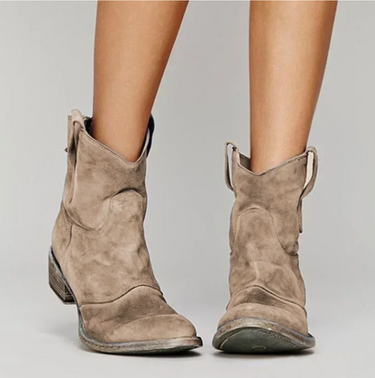 Taupe Suede Cowboy Boots